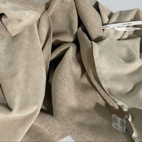 Calvin Klein Faux Suede Drape Vest - Picture 7 of 8